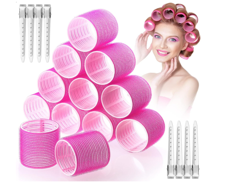 Spoken hair curler roller jumbo self-grip set